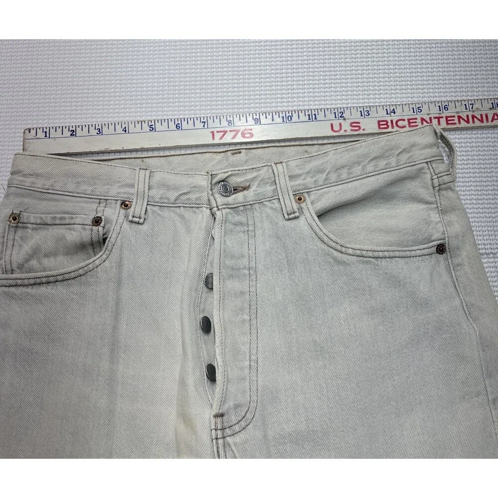 Rare Vintage Levi's 501 Jeans 32x34 Upside Down Tab Button Fly Made In USA Texas
